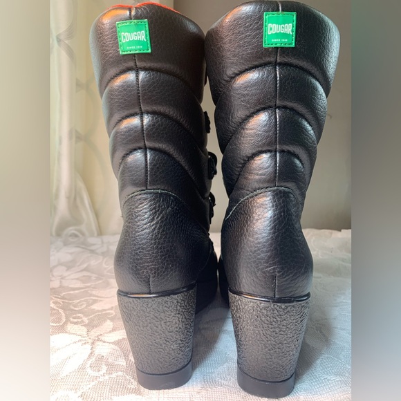 COUGAR BOOTS WEDGY PEBBLED LEATHER WOMENS SIZE 8😍 - Picture 3 of 8